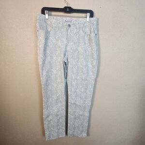 Lee Gray White Snakeprint Slender Straight Leg Jeans Size 14 (5839)